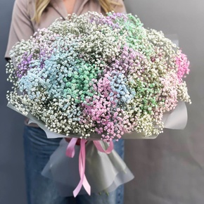 Букет "Леденец" из 25 радужных гипсофил  в Серпухове