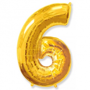 Шар гелиевый цифра 6 (40х102 см) в Серпухове