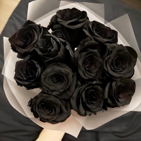 Букет "Черная королева" из 11 черных роз Эквадор (60 см) в Серпухове