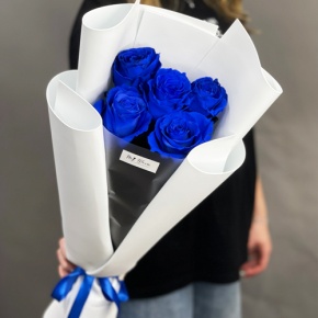 Букет из 5 синих роз Эквадор в Серпухове