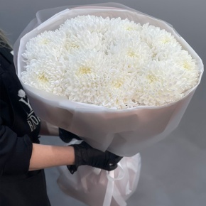 Букет из 11 белых хризантем  в Серпухове