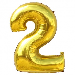 Шар гелиевый цифра 2 (40х102 см) в Серпухове