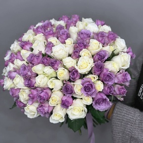 Букет "Фиолетовый микс" из 101 розы (40 см) в Серпухове