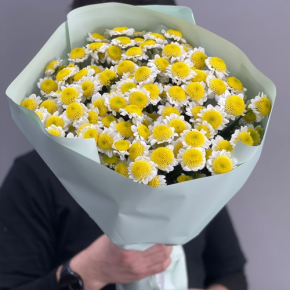 Букет "Моё солнышко" из 17 хризантем сантини  в Серпухове