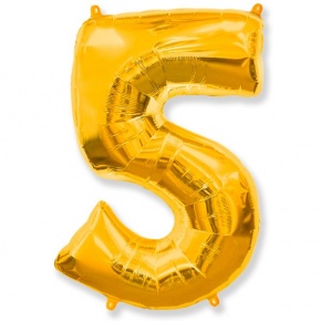 Шар гелиевый цифра 5 (40х102 см) в Серпухове