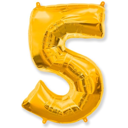 Шар гелиевый цифра 5 (40х102 см) в Серпухове