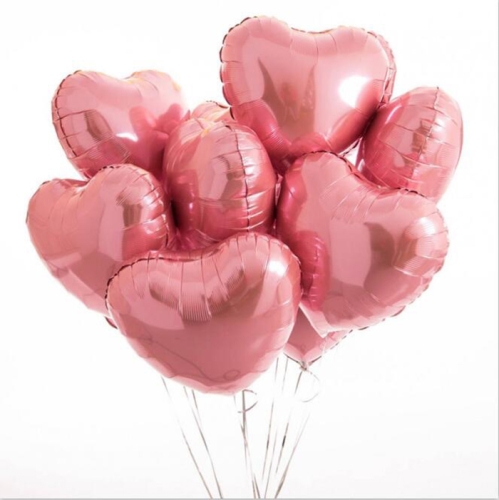 Сердце розовое фольгированный шар с гелием (45 см) в Серпухове