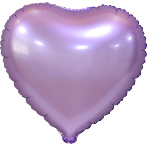 Сердце сиреневое фольгированный шар с гелием (45 см) в Серпухове