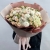 Букет "Шаганэ" из ранункулюсов, хризантем Момоко, озатамнуса, кустовых роз сорта Таня, эустом и гортензий в Серпухове